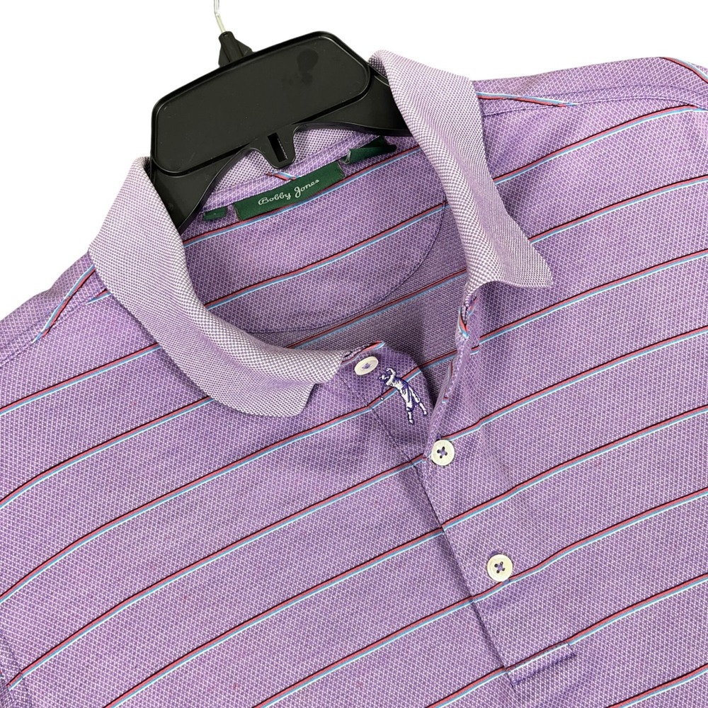 Bobby Jones Vintage Preppy Gorpcore Striped Polo Shirt Mens L‎